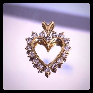 14K 0.40ctw DIAMOND 💎 HEART YELLOW GOLD PENDANT